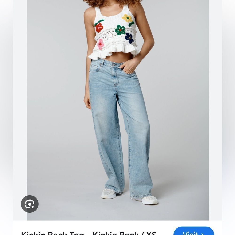 Blank NYC Kickin’ Back Floral Crochet Tank Top